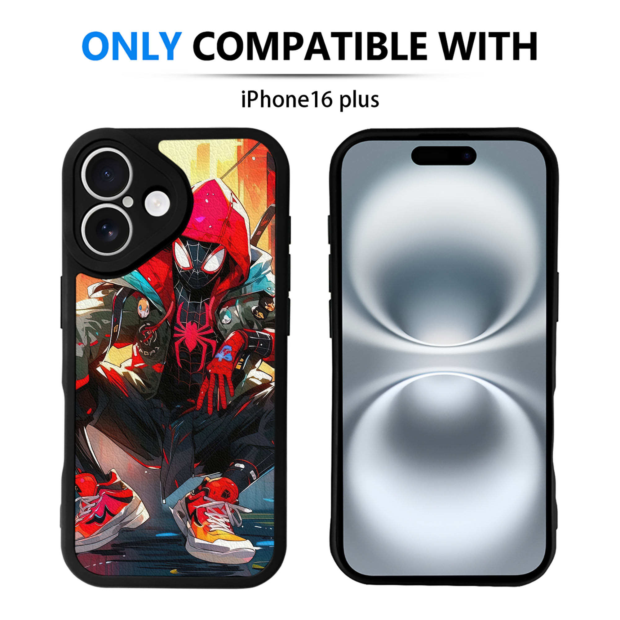（画像用） Spider Man スパイダーマン 【iPhone 16シリーズ対応】シリコンスマホケース（レザー調） 材質：シリコン